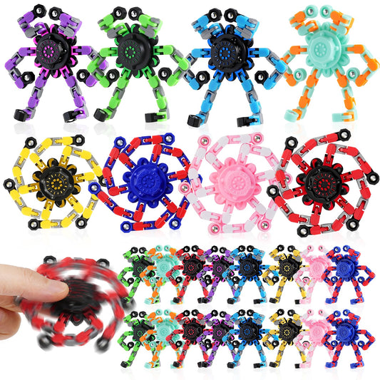 FGYLYOX transformable robot spinner in action for tactile play.