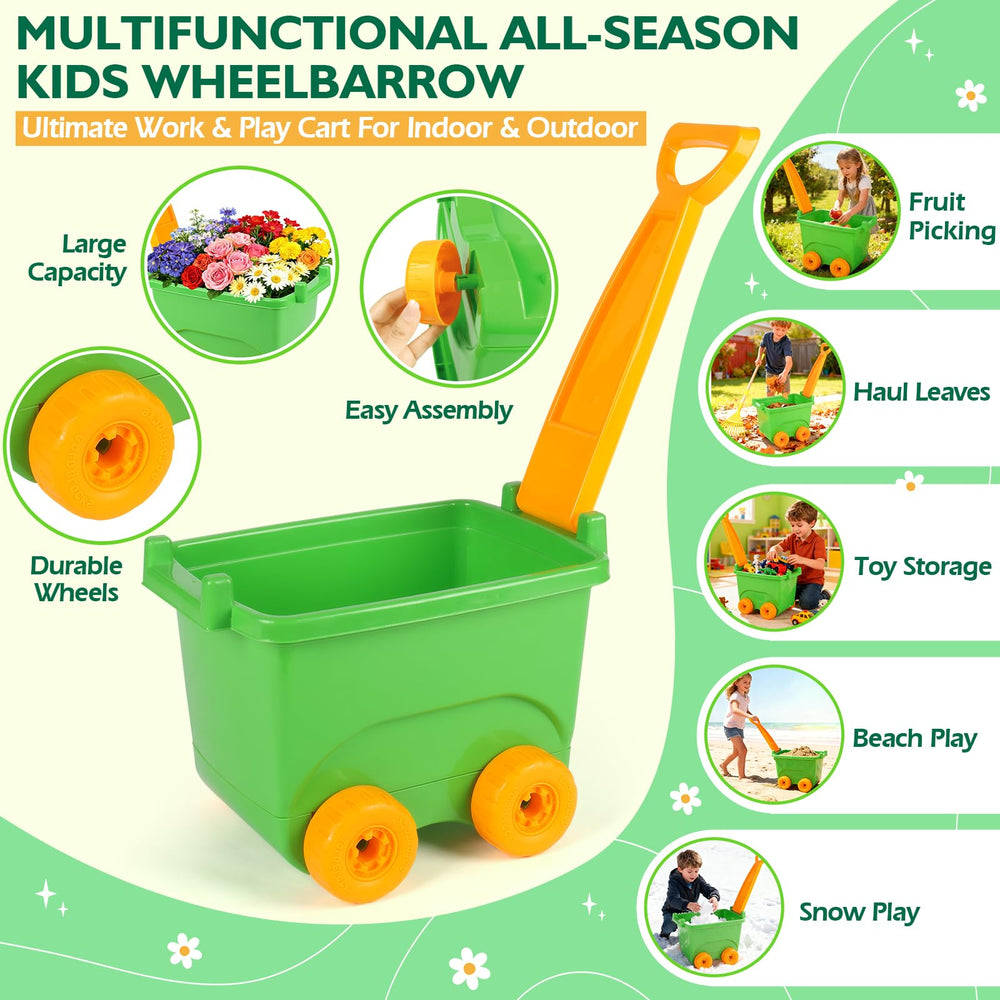 FHOZGECY long-handled leaf rake helps tidy garden scenes with ease.