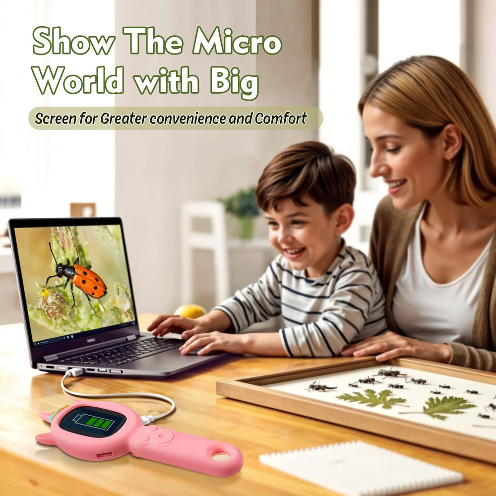 FHskFH Kids Microscope portable handheld design ideal for on-the-go science.