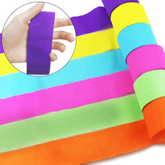 FHzytg crepe paper streamers provide bright, textured rainbow accents.