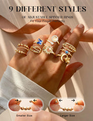 FIBO STEEL moon star ring adds whimsy and calming surface play.