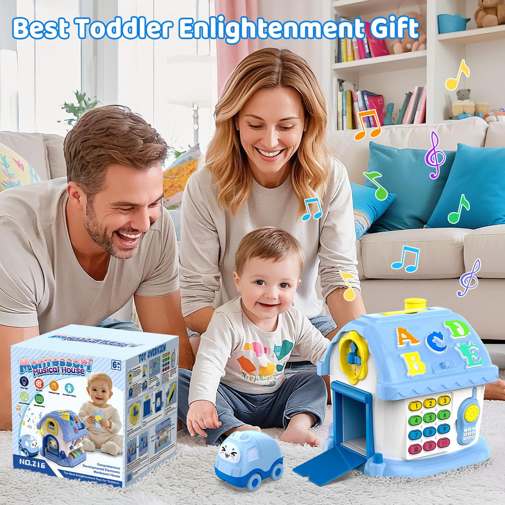 Fidecexv Montessori House portable handle makes it easy to carry for on-the-go learning moments.