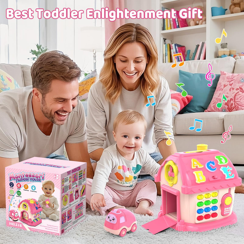 Fidecexv portable busy toy handle enables easy travel and on-the-go play.