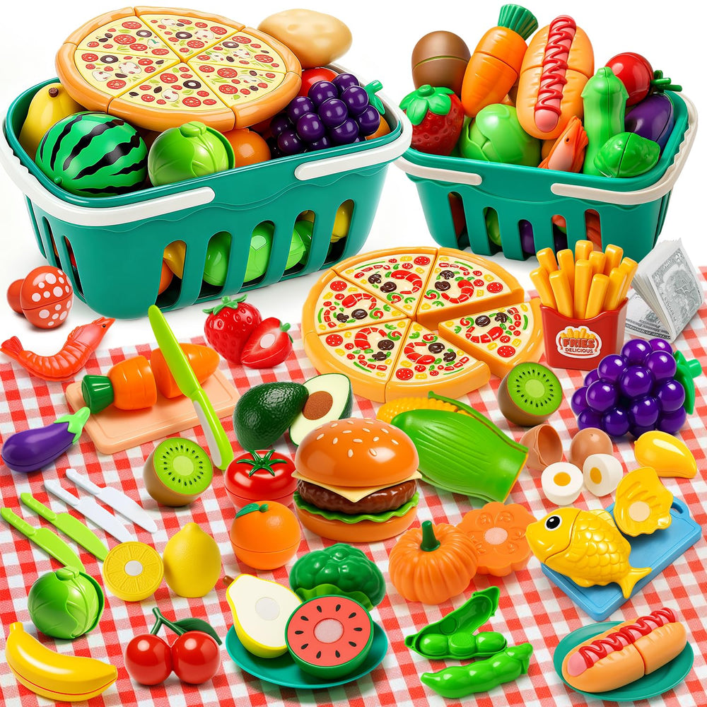 Fiderix 120 PCS play food fruits for pretend meals and color recognition