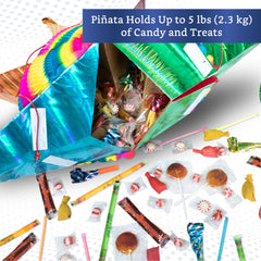 Fiesta Wraps cardboard pinata structure provides sturdy support for lively celebrations.