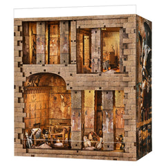Fifijoy Book Nook Egyptian Tomb coffin detail enhances bookshelf decor.