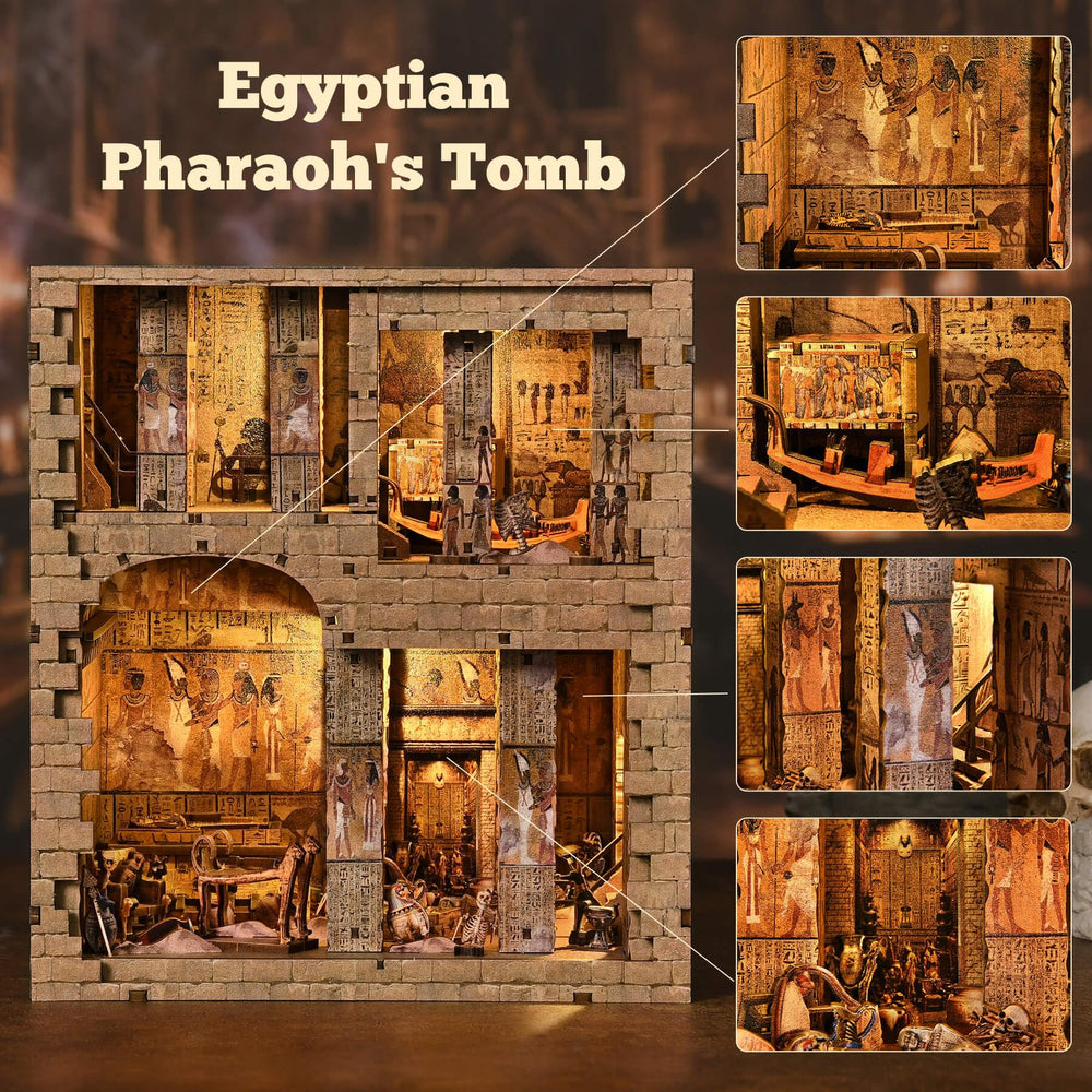 Fifijoy Book Nook wall paintings create atmospheric mini diorama on display.