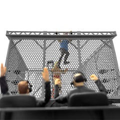 Figures Toy Company steel cage compatibility with 6-8 inch figures for versatile play.
