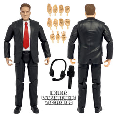 Figures Toy Company Ultimate Commentator Announcer with headset for clear, professional on-air commentary.