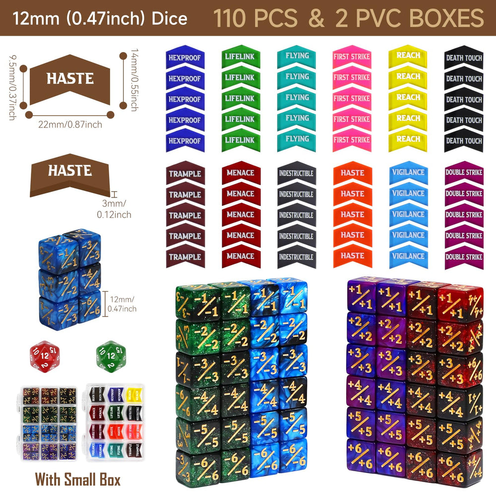 FigureSLAB MTG dice set in a portable storage box.