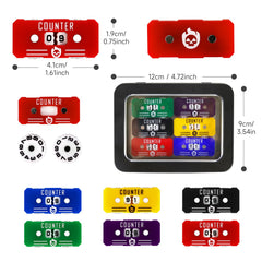 Close-up of twin-digit dial on a life counter for precise adjustments during play