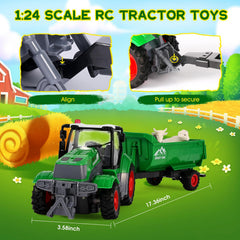 FIIOEOY tractor with lights enhances day and night pretend play.
