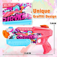 FIKAMD beach-and-sand scene with four guns promoting outdoor water battles and bonding.