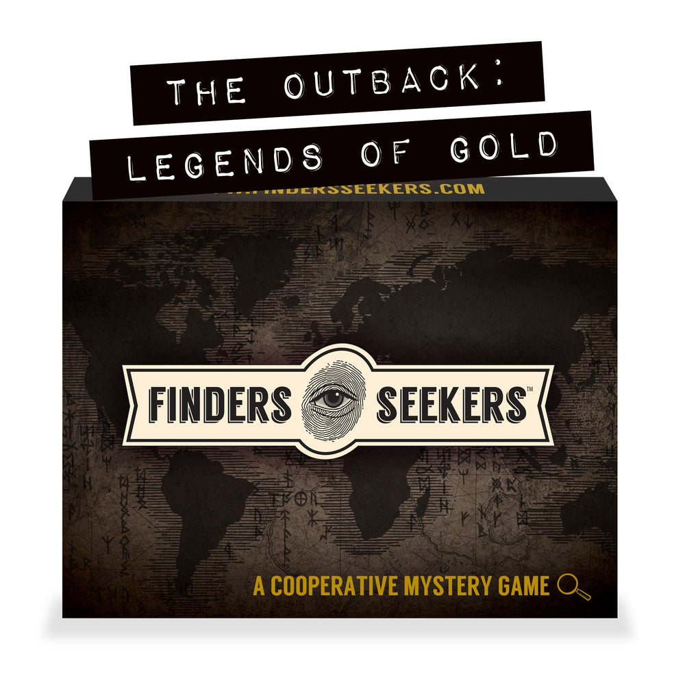 Finders Seekers Outback cover art sets the mood for a mystery-filled evening.