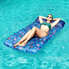 FindUWill fabric-covered pool lounge Monstera Blue for silky comfort and cooling