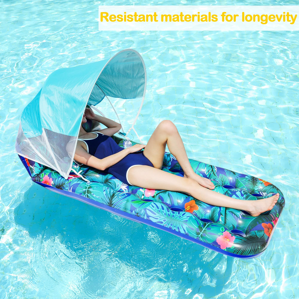 FindUWill oversized pool lounger with headrest offering neck support and comfort