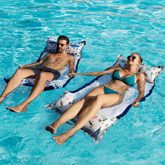 FindUWill XL pool float lounge chair in green mermaid pattern offers extra room