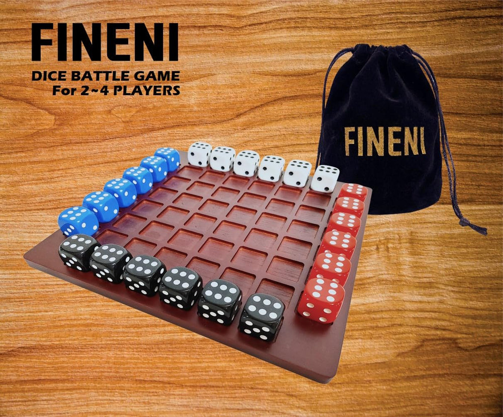 FINENI Dice Battle durable wooden pieces adding a premium touch.