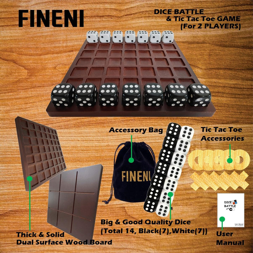 FINENI Dice Battle rear TicTacToe side offers quick wins.