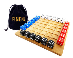 FINENI Dice Battle board setup on a wooden table, ideal for group play.