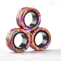 Finger Rock Halloween magnetic ring shows a smooth rotation for focused moments during spooky festivities.