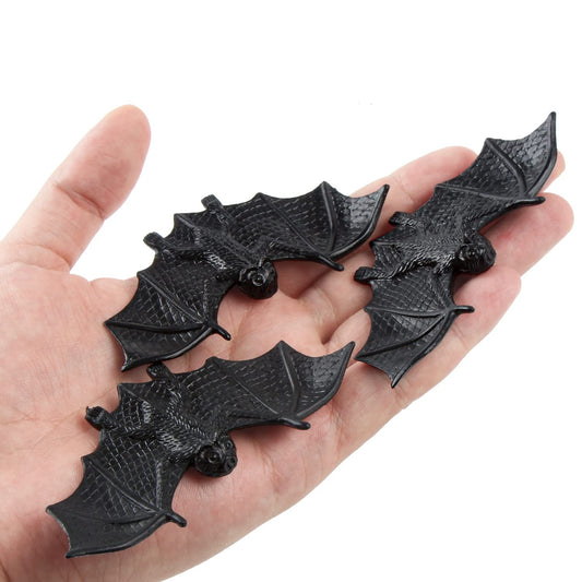 FINGOOO plastic bats 36pcs for haunted house decor and party favors.