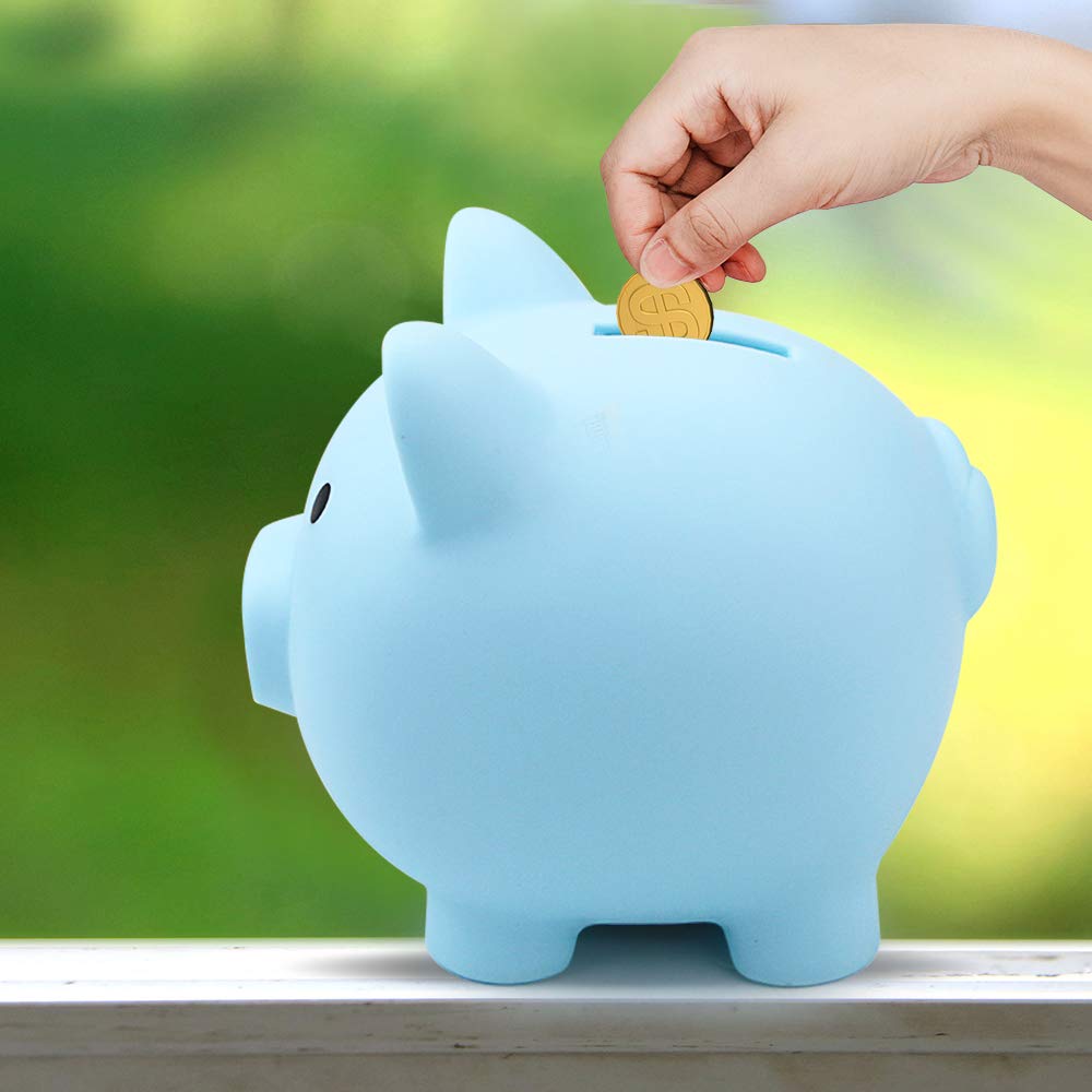 Fireboomoon pink desk use piggy bank for everyday savings.