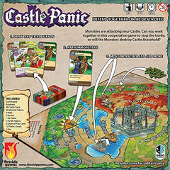 Castle Panic 2nd Edition map art and monster tokens showcase vibrant siege visuals.