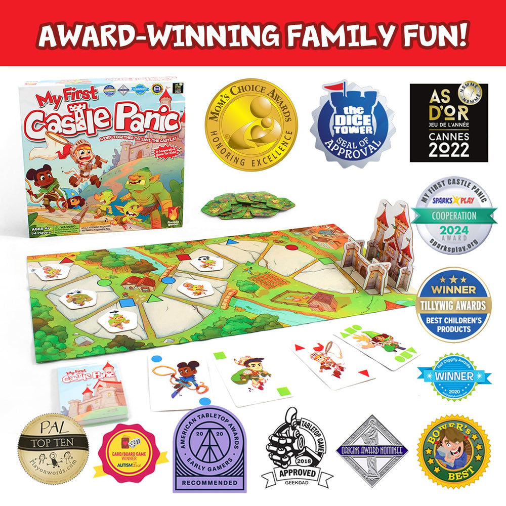 Fireside Games My First Castle Panic is ideal for 1–4 players and learning