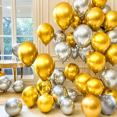 Firomi gold balloon garland setup for stylish party decor