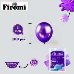 Firomi purple balloons with ribbons ready for quick garland creation.