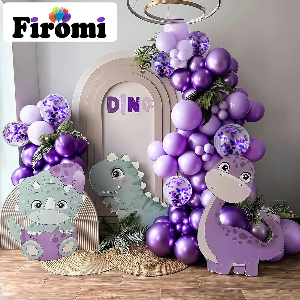 Firomi purple lavender confetti balloons with festive sparkle