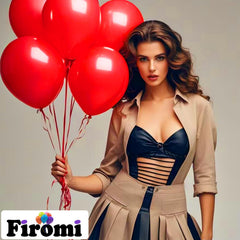 Firomi 100-pack red balloons perfect for large celebrations and easy decorating.