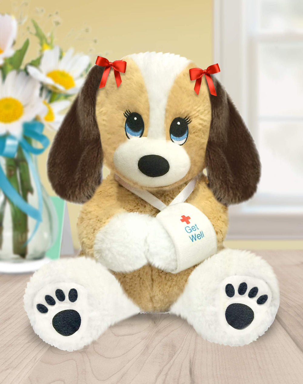 First & Main Melancholy Melanie plush puppy with soft plush fur, ideal for cuddling and mood boosting.