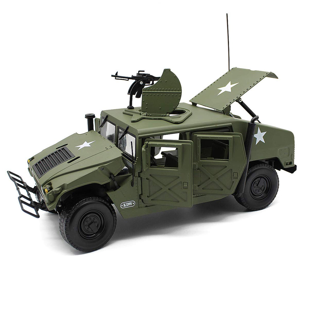 Fisca military vehicle with machine gun and exhaust detail.