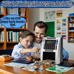 Fishboy ATM with dual debit cards for secure savings access.