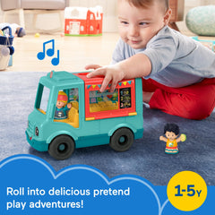 Fisher-Price toy food truck on wheels encourages push-along exploration
