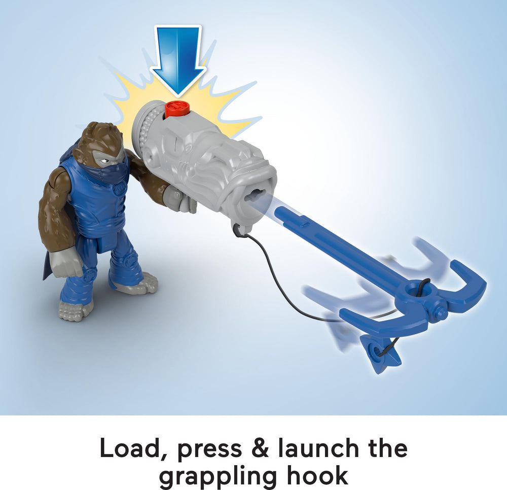 Fisher-Price Imaginext grappling hook launcher for exciting launches during battles