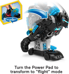 Fisher-Price Imaginext Bat-Tech Batbot with Batwing accessory for aerial action.