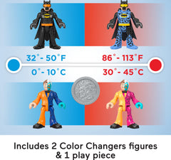 Fisher-Price Imaginext Batman and Two-Face poseable figures enable dynamic storytelling.