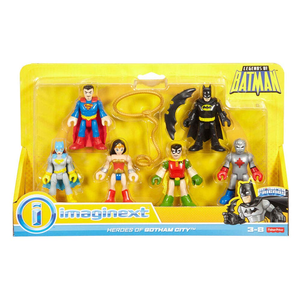 Fisher-Price Imaginext Heroes of Gotham six-pack for collaborative adventures.
