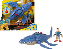 Fisher-Price Imaginext Mosasaurus chomping action for pretend play.