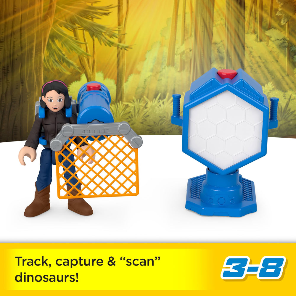 Fisher-Price Imaginext poseable character joins exciting dino adventures for storytelling.