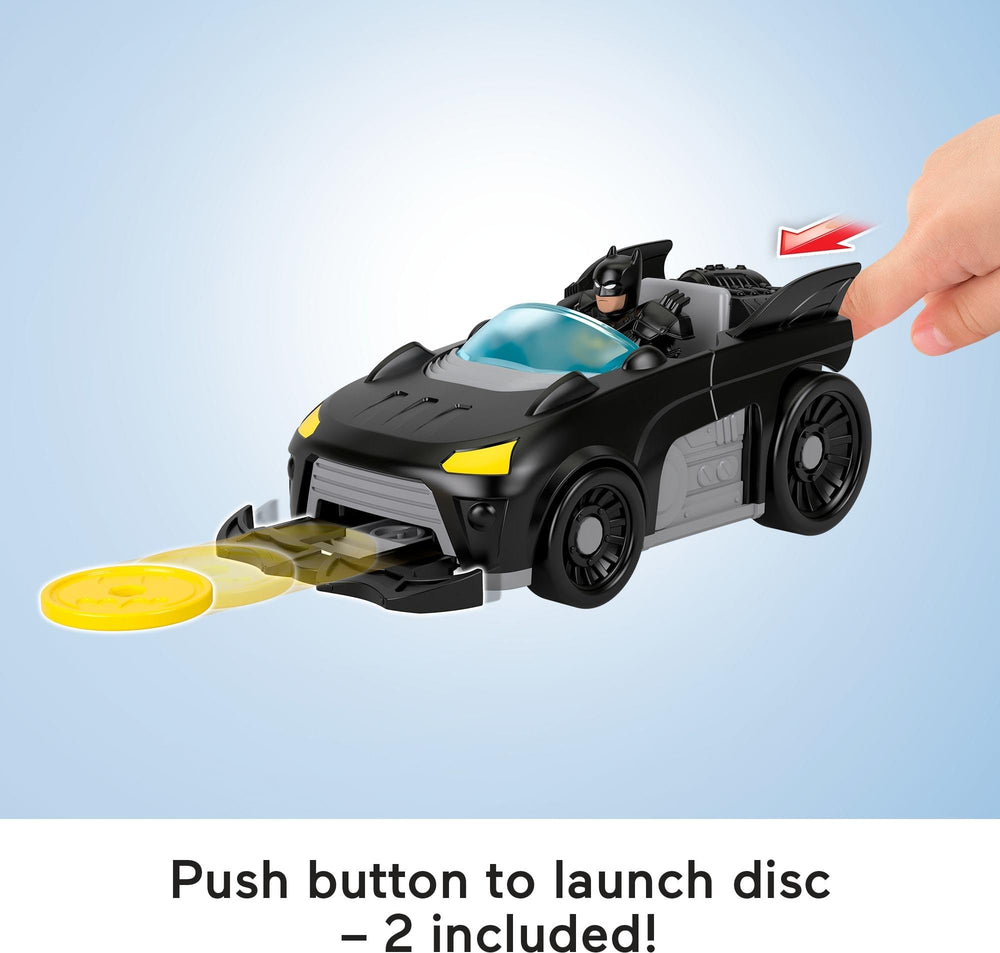 Launcher with discs from Fisher-Price Imaginext enabling quick launches.