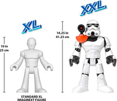Fisher-Price Imaginext Star Wars Stormtrooper XXL figure with poseable arms enables dynamic battles.