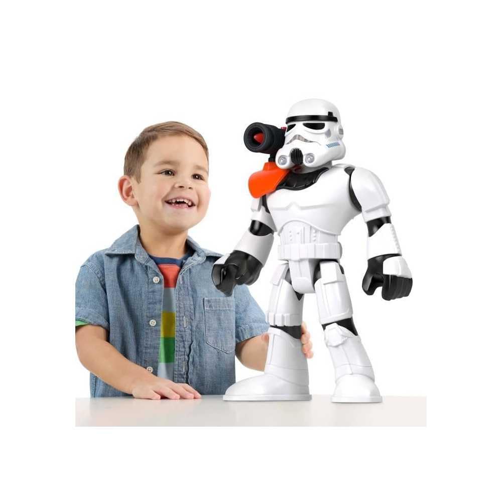 Fisher-Price Imaginext Star Wars Stormtrooper XXL figure includes a projectile for quick launches.