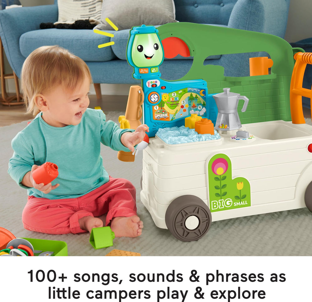 Fisher-Price Laugh and Learn camper walker ABC buttons illuminate for alphabet learning
