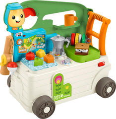 Fisher-Price Laugh and Learn camper walker front view with lights and learning-friendly interactive buttons