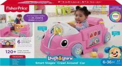 Fisher-Price Laugh & Learn Crawl Around Car stationary toy supports crawling milestones.