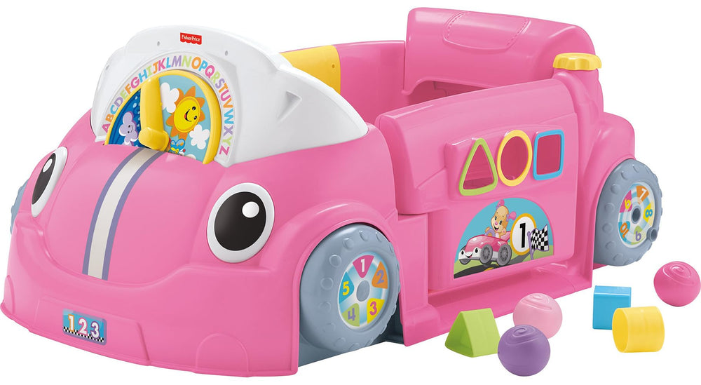 Fisher-Price Laugh & Learn Crawl Around Car dashboard lights engage curious little drivers.